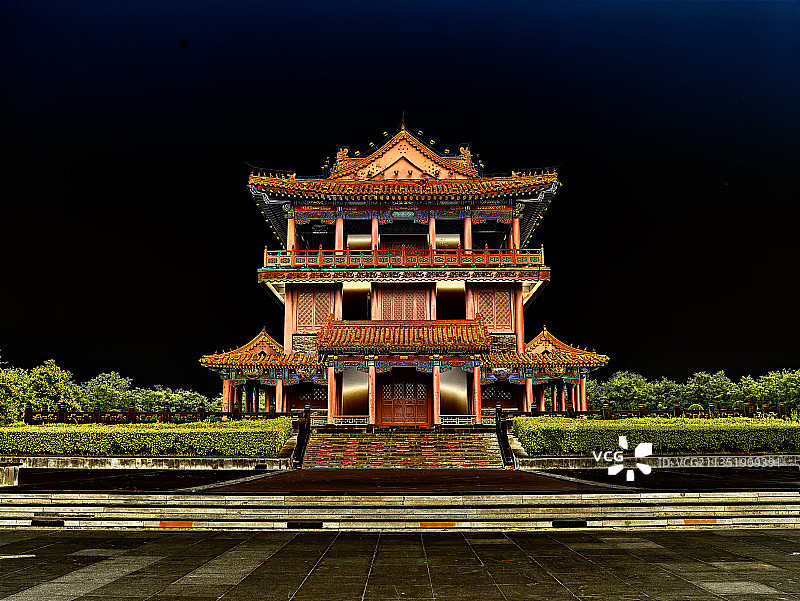 山东省济宁市太白湖风景区北湖阁图片素材