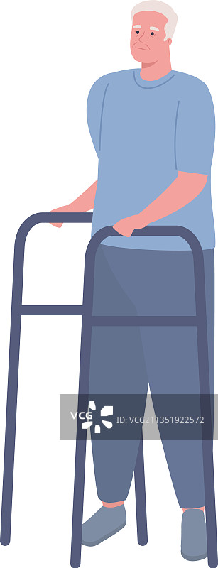 老人使用助行器图片素材