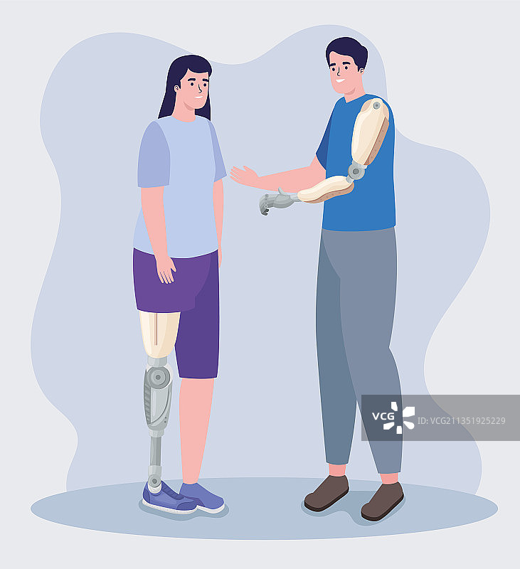 使用假肢的情侣图片素材