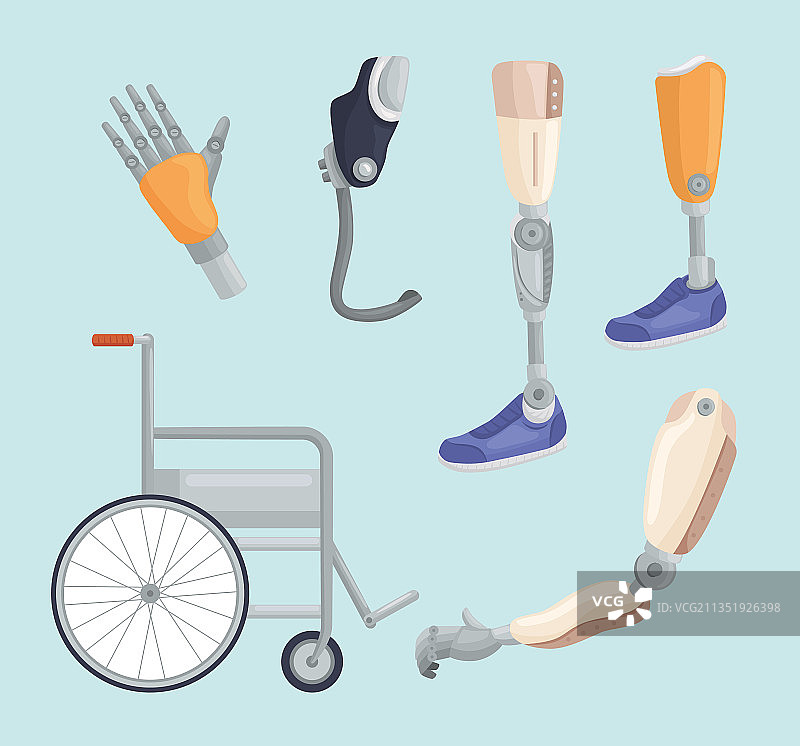 五个假肢植入物图标图片素材