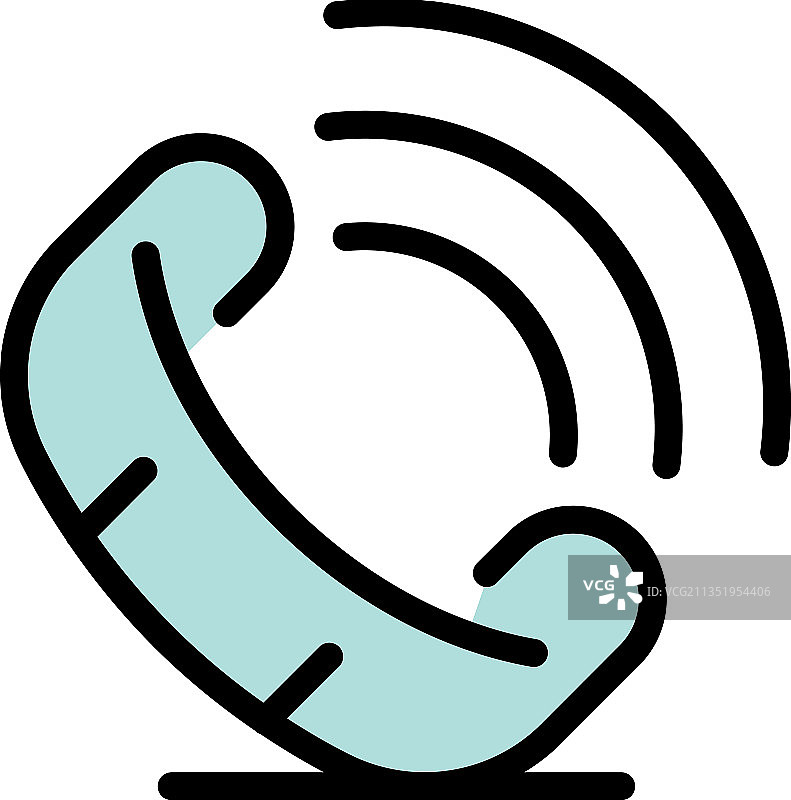 电话响铃图标彩色轮廓图片素材