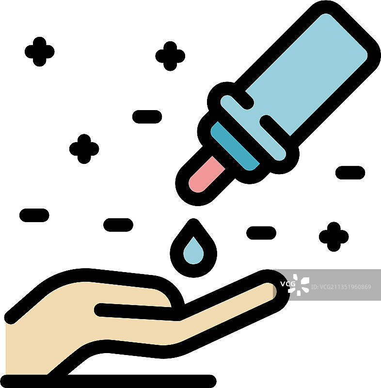 手部消毒剂图标彩色轮廓图片素材