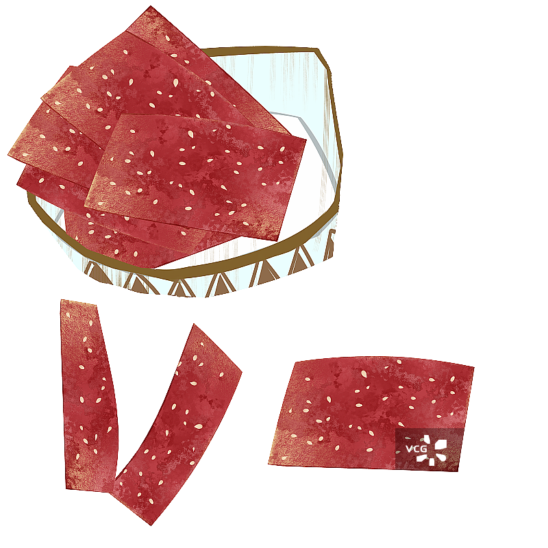 零食猪肉脯插画元素图片素材