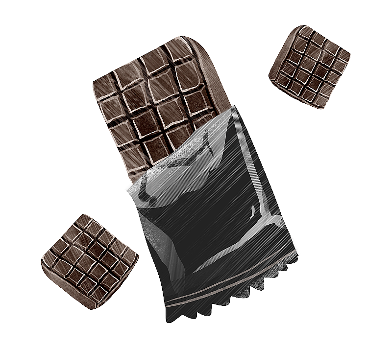 零食黑巧克力插画元素图片素材