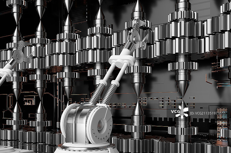 3D机械手和自动化生产线图片素材