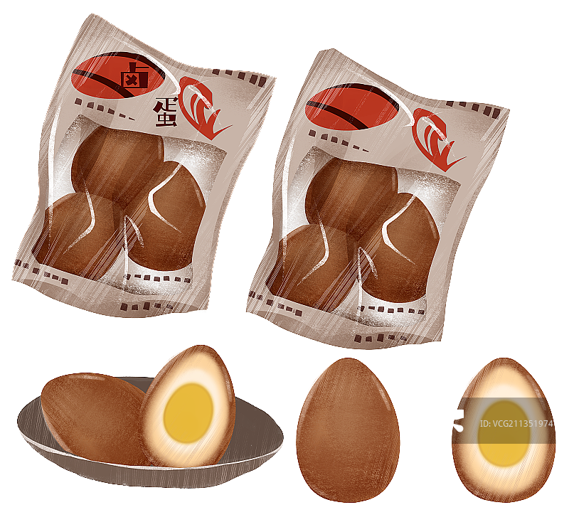 零食卤蛋插画元素图片素材