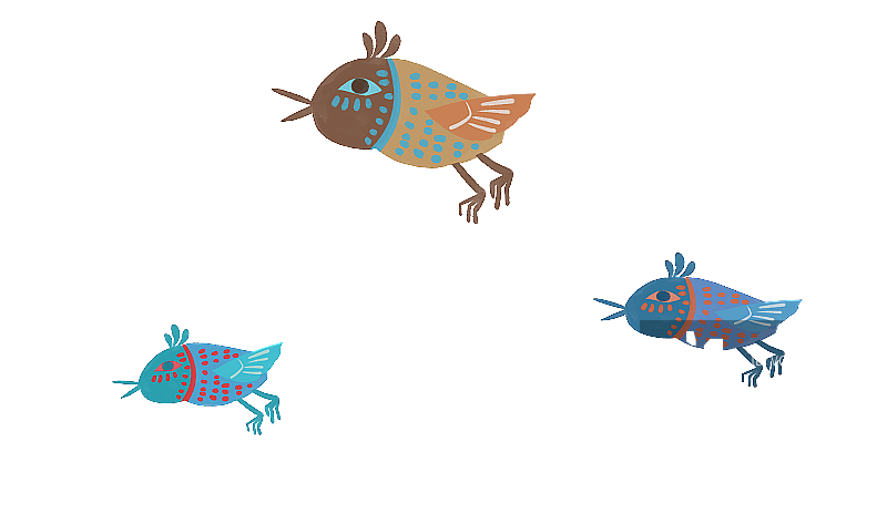 飞鸟插画元素图片素材