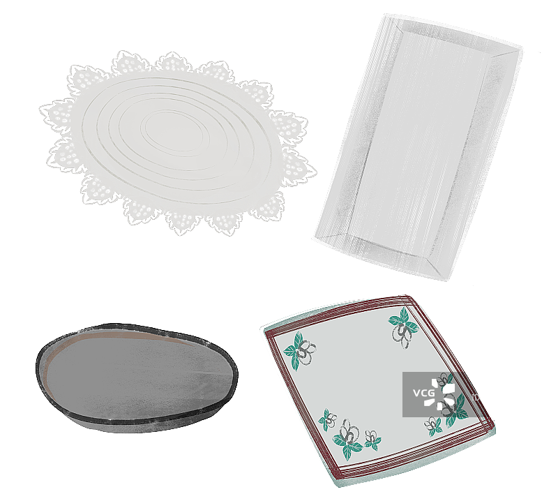 几个盘子插画元素图片素材