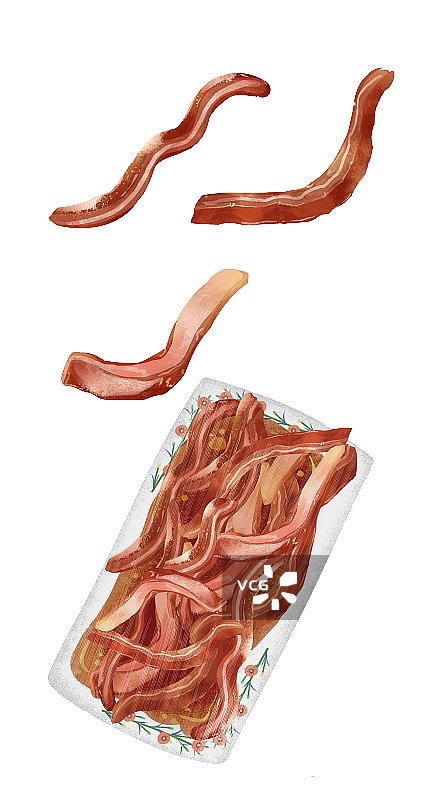 零食卤猪耳朵插画元素图片素材