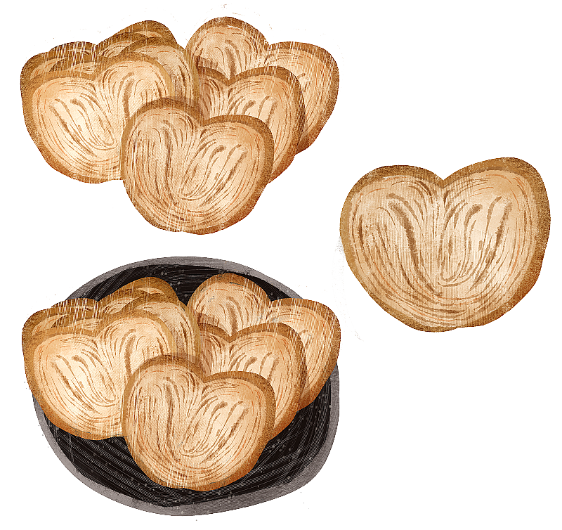 零食蝴蝶酥插画元素图片素材