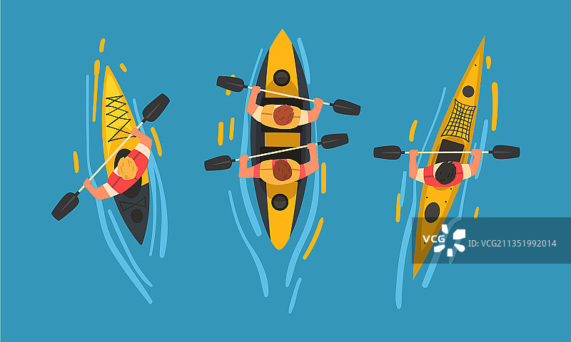 男子用桨或桨在充气筏上漂流图片素材