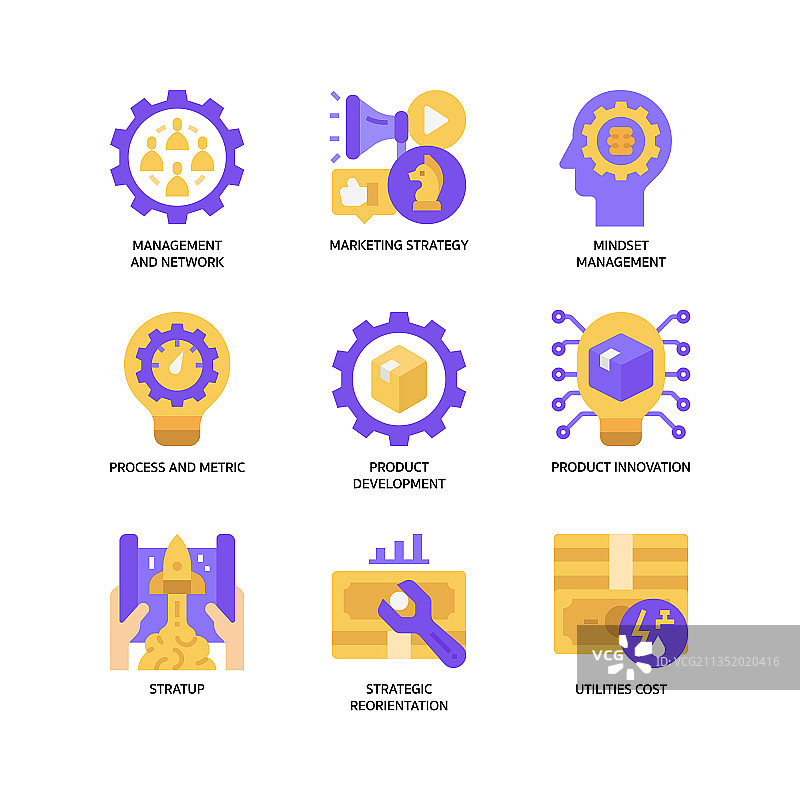 商业模式画布图标集图片素材
