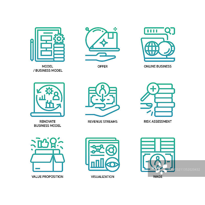 商业模式画布图标集图片素材