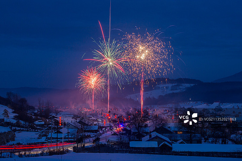 吉林雪乡之夜图片素材