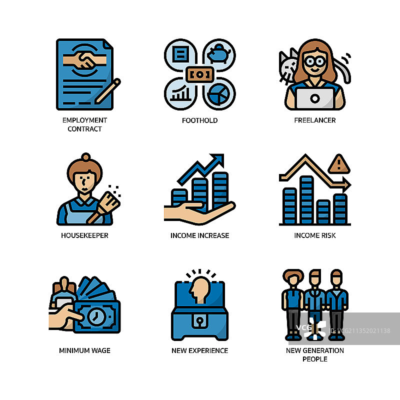 零工经济图标集图片素材