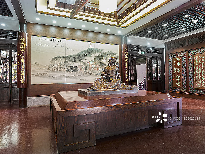 安徽省马鞍山市采石矶风景区李白塑像图片素材