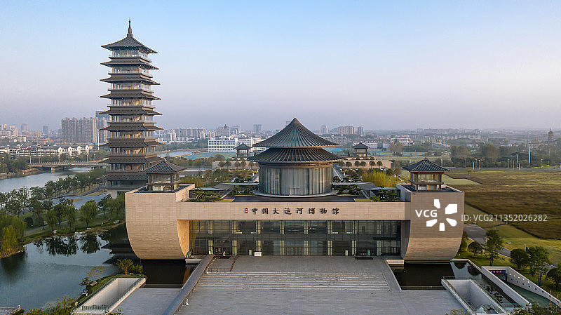 中国大运河博物馆，拍摄于扬州运河三湾风景区图片素材