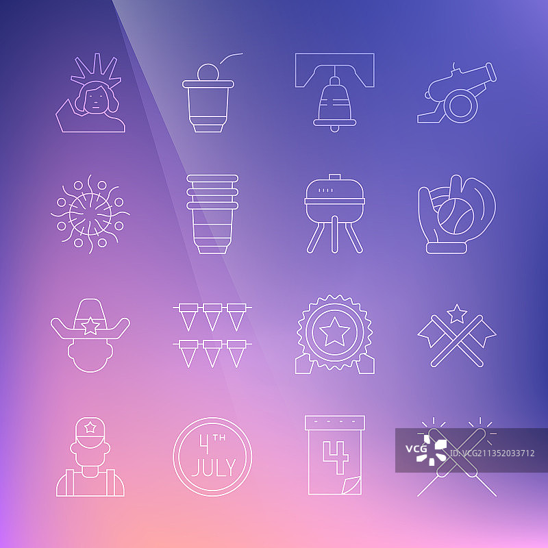 烟花棒和美国国旗图片素材