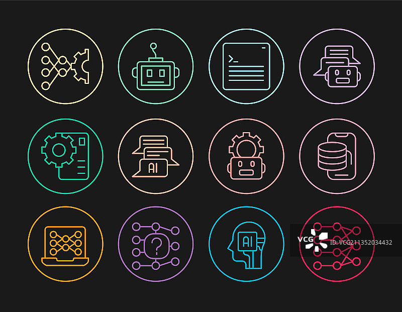 线性神经网络云计算数据图片素材