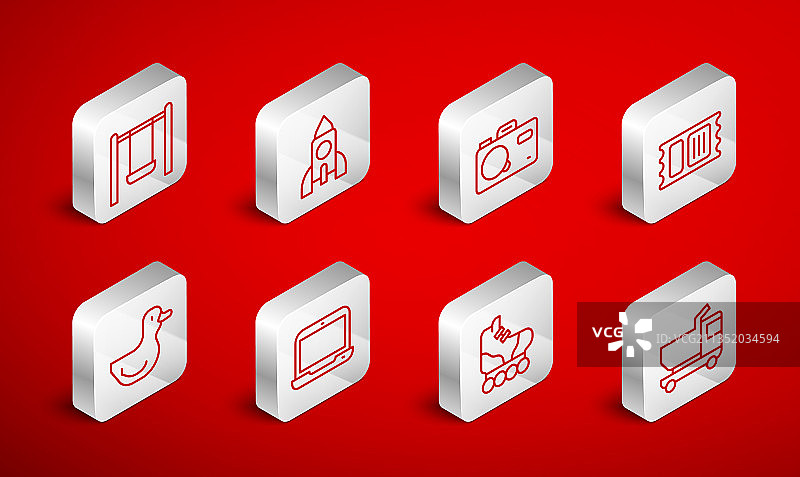 玩具卡车、火箭和照相机图片素材