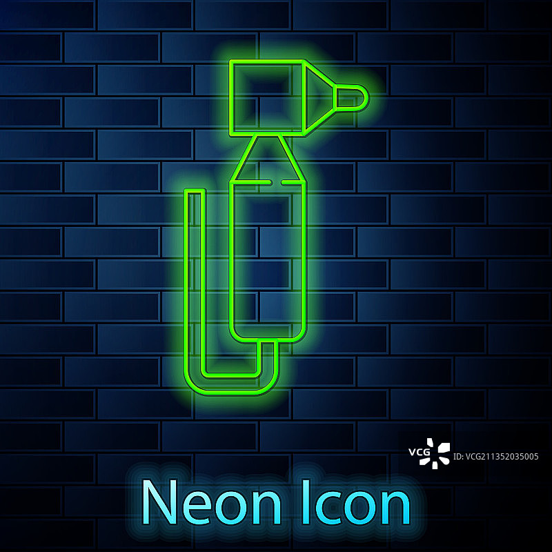 发光的霓虹灯牙钻图标图片素材