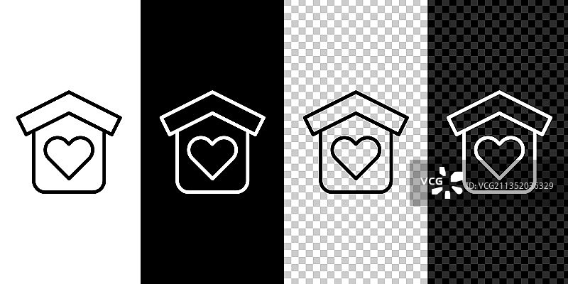 露宿者收容所图标线条集合图片素材