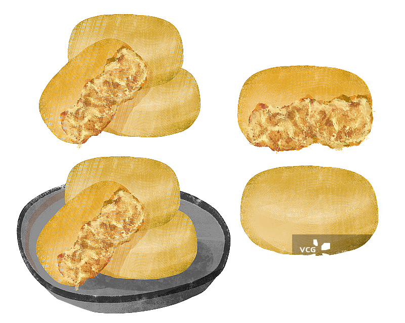 零食肉松饼插画元素图片素材