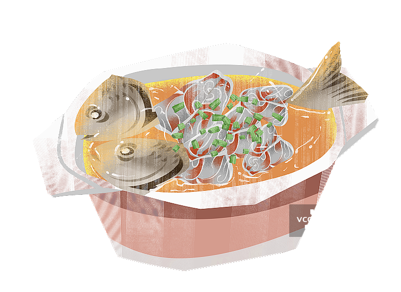 鱼汤插画元素图片素材