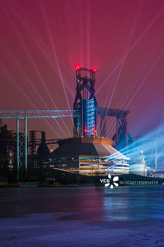 北京首钢园灯光秀图片素材