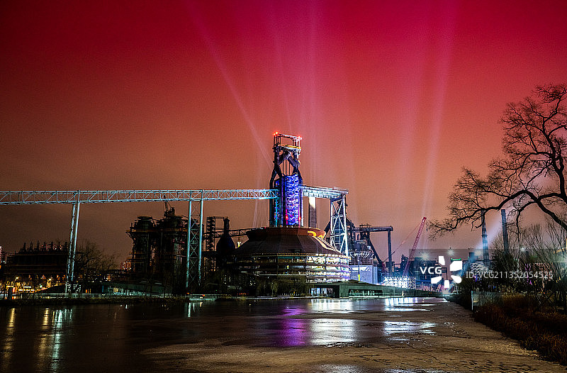 北京首钢园灯光秀图片素材