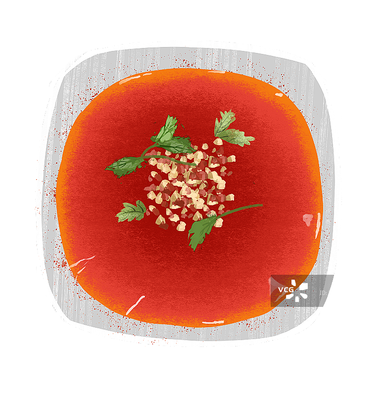 辣椒蒜调料插画元素图片素材