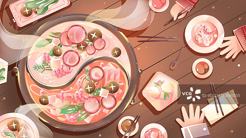 秋冬聚会火锅美食图片素材