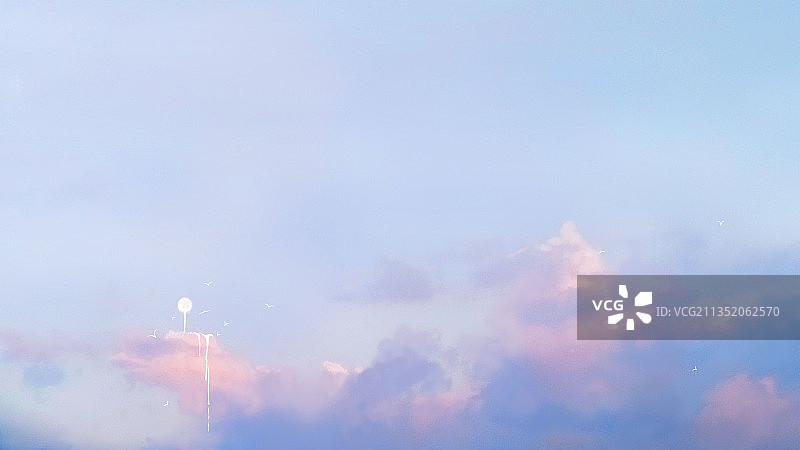 朦胧云海中流淌的日图片素材