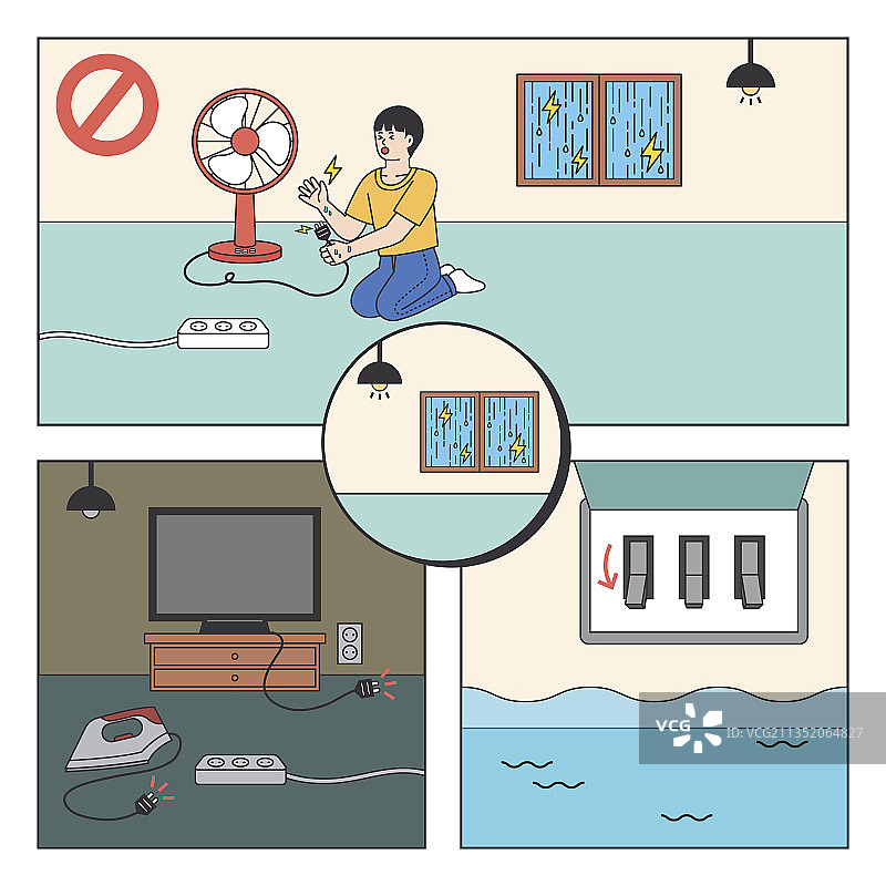 雨季雷电夏季预防图片素材