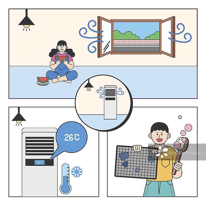 夏季空调与健康注意事项图片素材