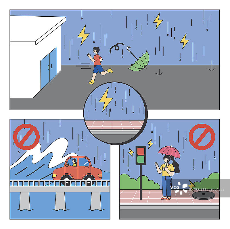 雨季雷电夏季预防图片素材