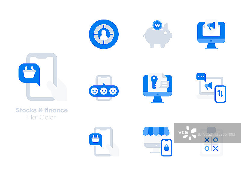 股市与金融图标集图片素材