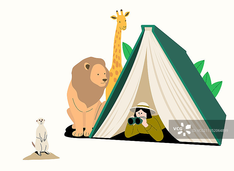 动物书籍：观察丛林动物图片素材