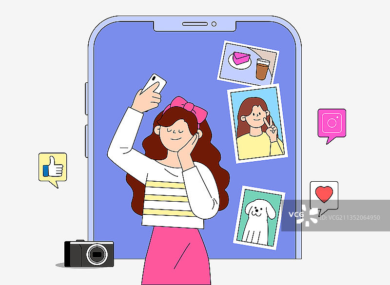 移动生活、社交网络和视频博客图片素材