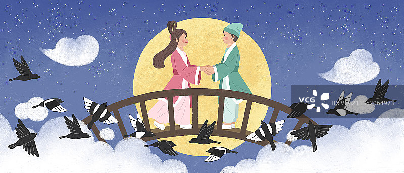 牛郎织女的爱情故事图片素材