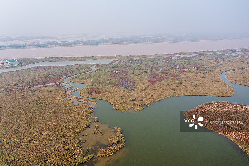 航拍东营黄河口生态旅游区图片素材