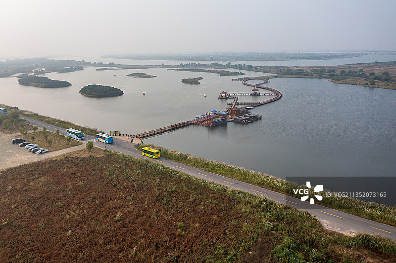 航拍东营黄河口生态旅游区图片素材