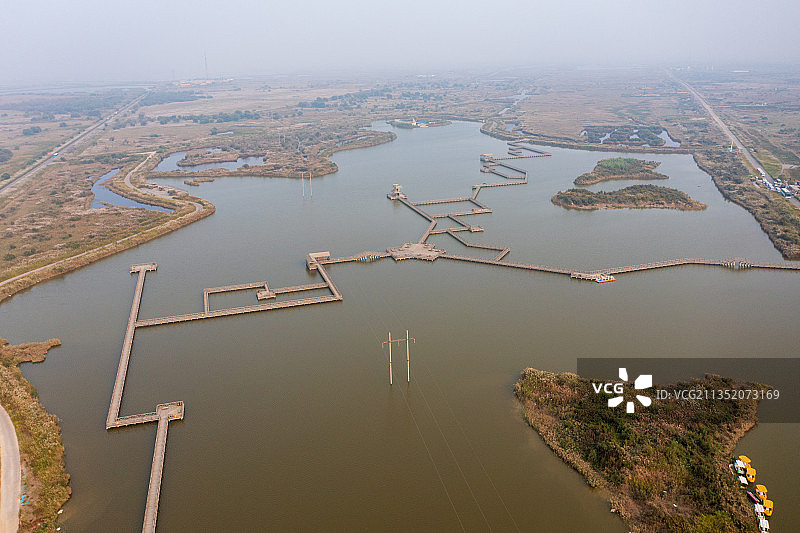 航拍东营黄河口生态旅游区图片素材