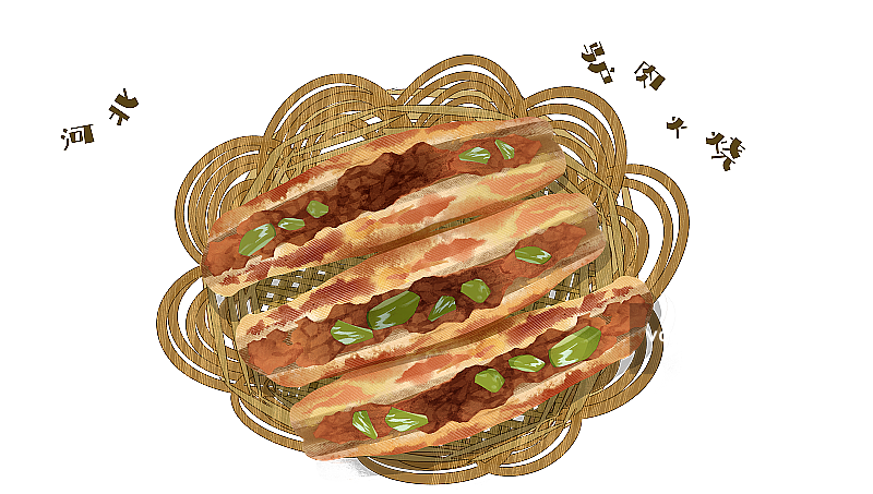 河北驴肉火烧插画元素图片素材