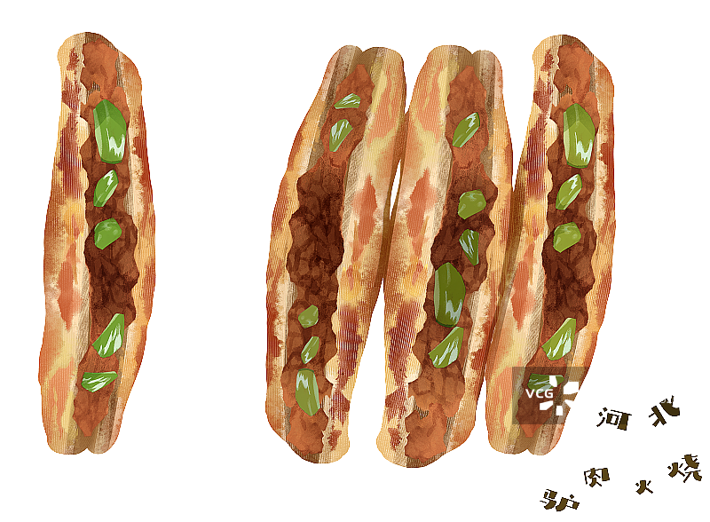 河北驴肉火烧插画元素图片素材
