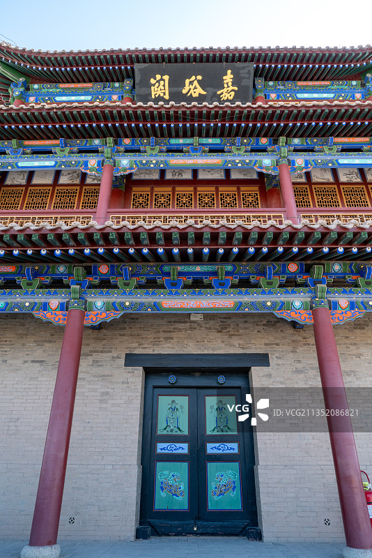 中国甘肃省雄伟的嘉峪关城楼图片素材