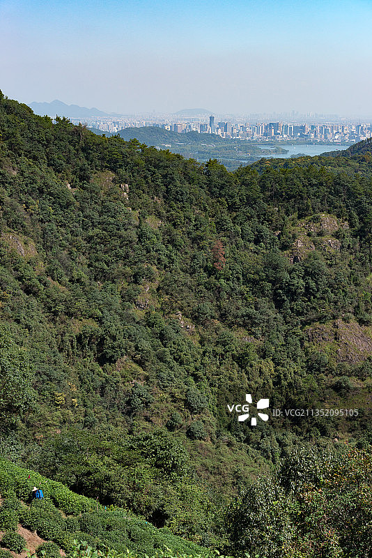 西湖云栖竹径到十里锒铛龙井村登山沿途图片素材