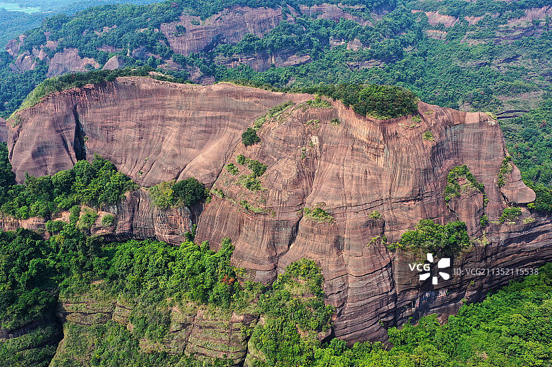 广东省韶关市仁化县中国红石公园丹霞山旅游风景区阳元石景区航拍图片素材