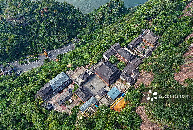 广东省韶关市仁化县中国红石公园丹霞山旅游风景区长老峰景区航拍图片素材