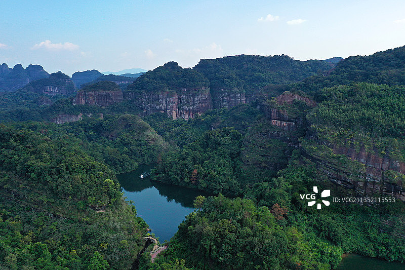 广东省韶关市仁化县中国红石公园丹霞山旅游风景区长老峰景区航拍图片素材